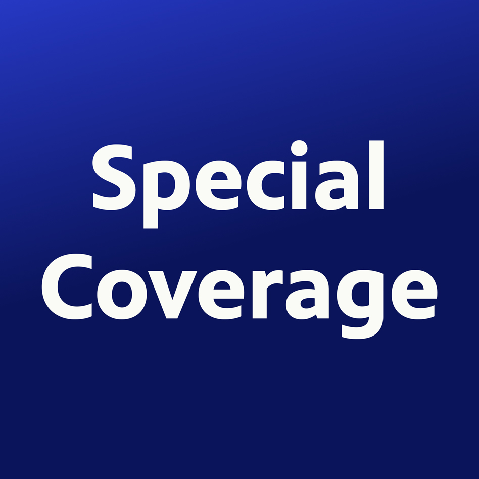 special-coverage A graphic of a gradient blue background with white text that says