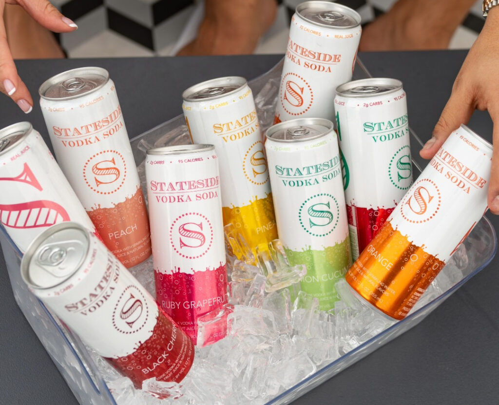 stateside-vodka-canned-cocktails Stateside Vodka cans in ice