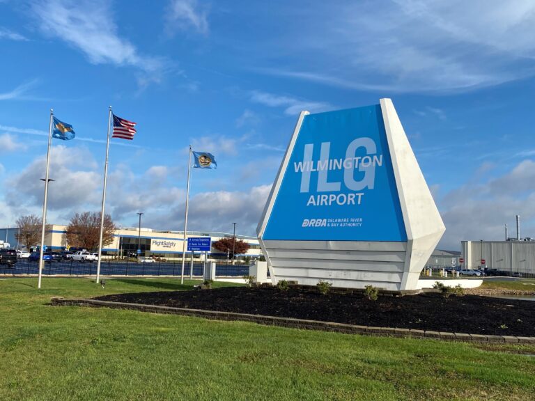 a sign for Wilmington Airport