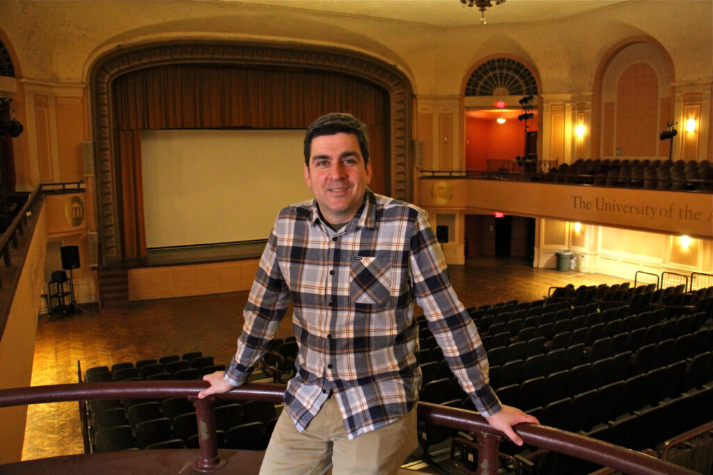 2020 02 20-e lee-jesse pires-philadelphia uarts-lightbox film center relocation Lightbox Chief Curator Jesse Pires stands in a movie theater