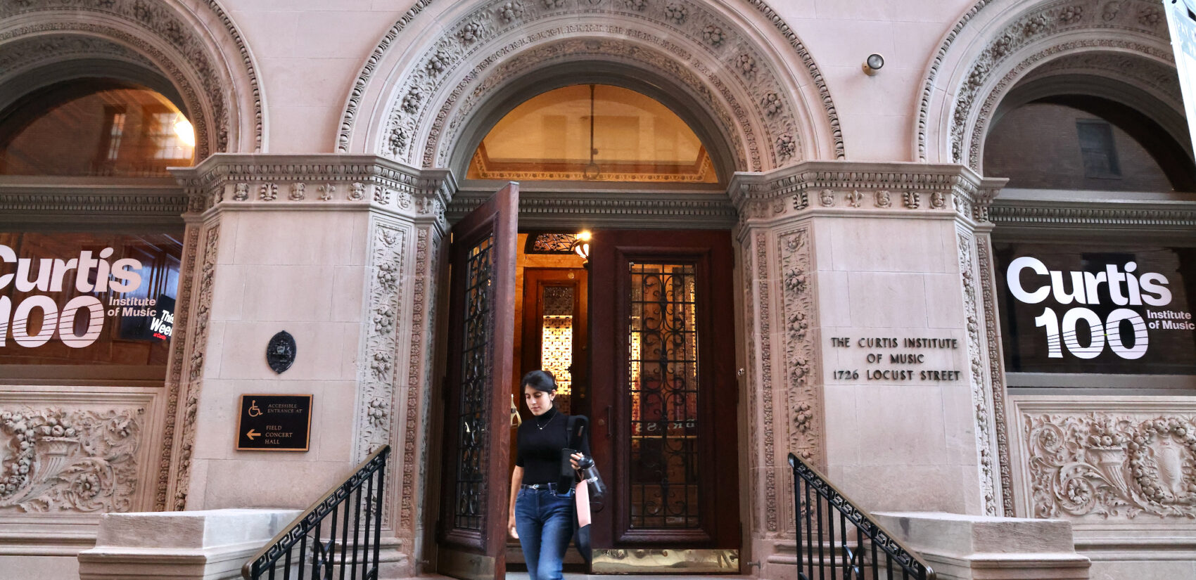 a person exits the Curtis Institute
