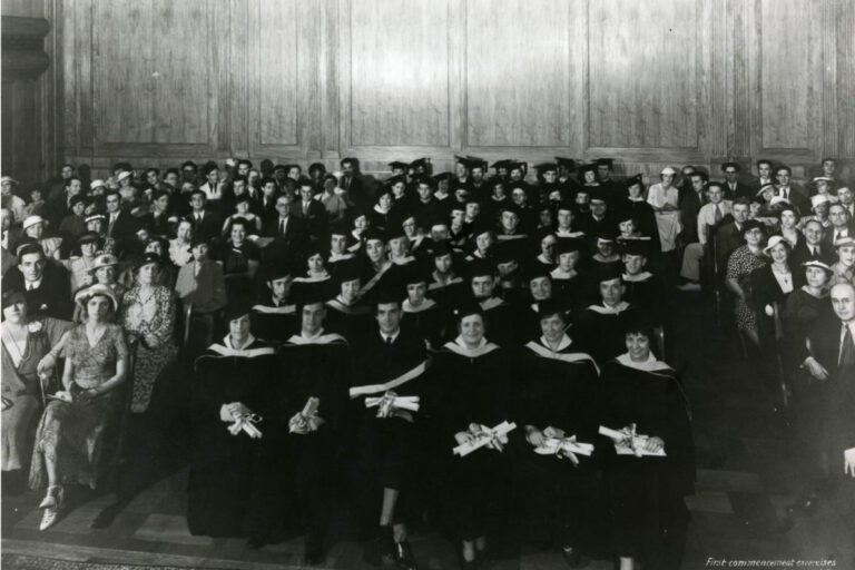 students sitting for a commencement ceremony