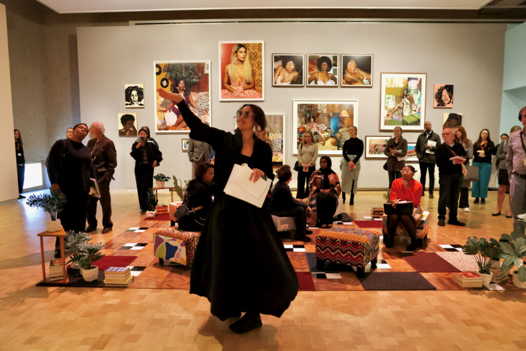 2024 10 15-e lee-renee mussai-philadelphia barnes foundation-mickaline thomas exhibit Renée Mussai, who curated ''Mickaline Thomas: All About Love,'' gives a tour of the exhibit at the Barnes Foundation in Philadelphia. (Emma Lee/WHYY)