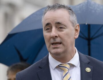 Rep. Brian Fitzpatrick, R-Pa., speaks at a news conference, Jan. 31, 2023, on Capitol Hill in Washington.