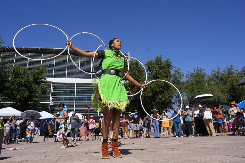 Indigenous Peoples Day Native American Hoop Dance performance