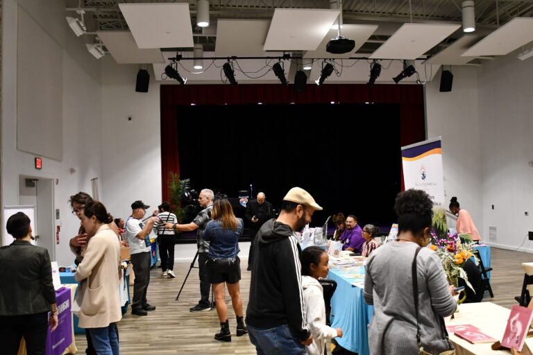 Patrons in the main hall