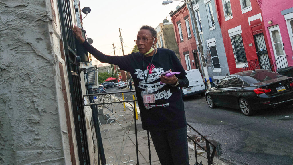 PWN-canvass-6-2024-10-25 Colette White knocking on someone's door
