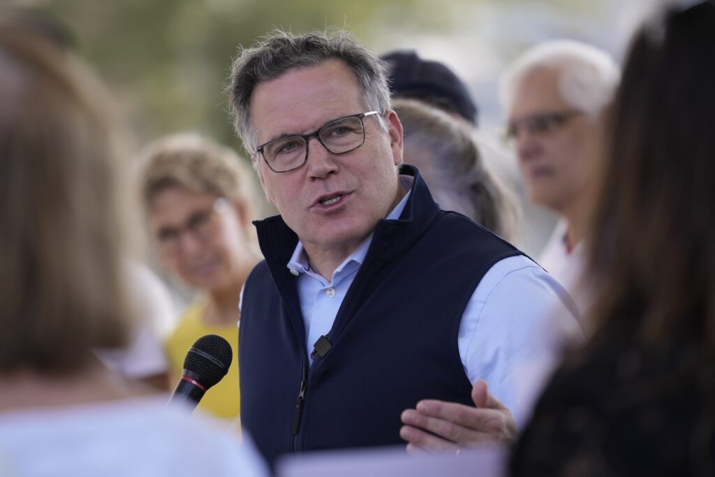 Election 2024 Pennsylvania Senate Pennsylvania Republican Senate candidate Dave McCormick speaks during a campaign event in Steelton, Pa., Thursday, Sept. 12, 2024. (AP Photo/Matt Rourke)
