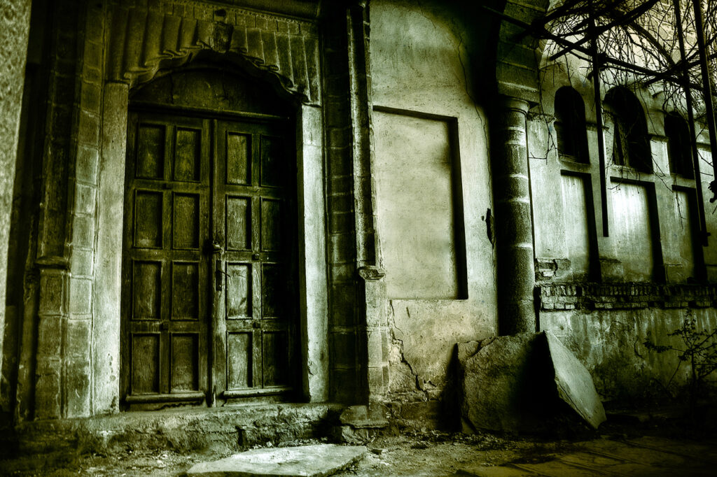 bigstock-Haunted-House-3479955 Front of a creepy old house - vintage greenish version