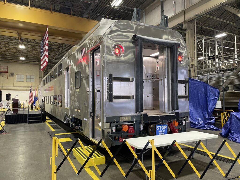 nj-transit-d-matthau-2024-10-30-Trans 1 The exterior of a new rail car
