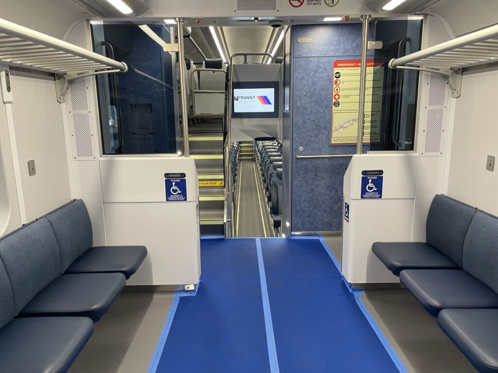 Inside the new rail car