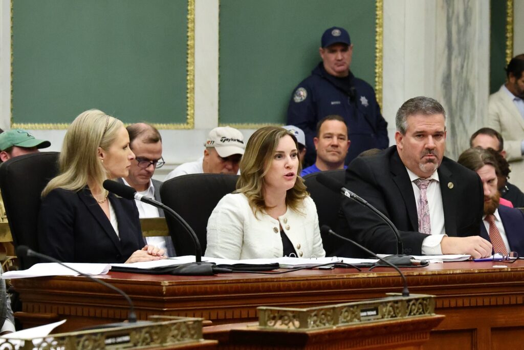 2024 11 19-e lee-gretchen wisehart liiz. smith scott sauer-philadelphia city hall-76ers arena publc hearing septa Representatives of SEPTA sit and speak