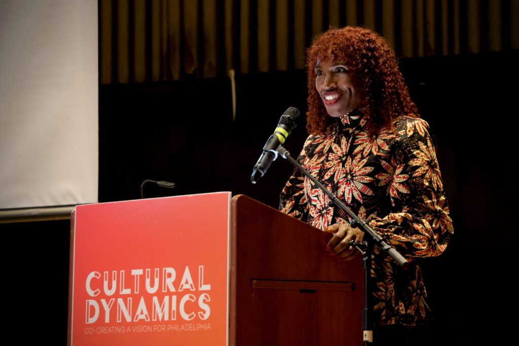 2024 11 19-e lee-valerie gay-philadelphia drexel university-cultural dynamics convening Valerie Gay speaks behind a podium