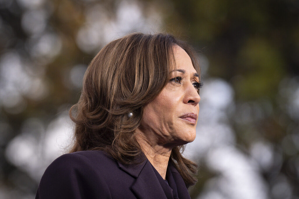 Kamala Harris Democratic presidential nominee Vice President Kamala Harris delivers a concession speech after the 2024 Presidential election, Wednesday, Nov. 6, 2024, on the campus of Howard University in Washington. (AP Photo/Jacquelyn Martin)