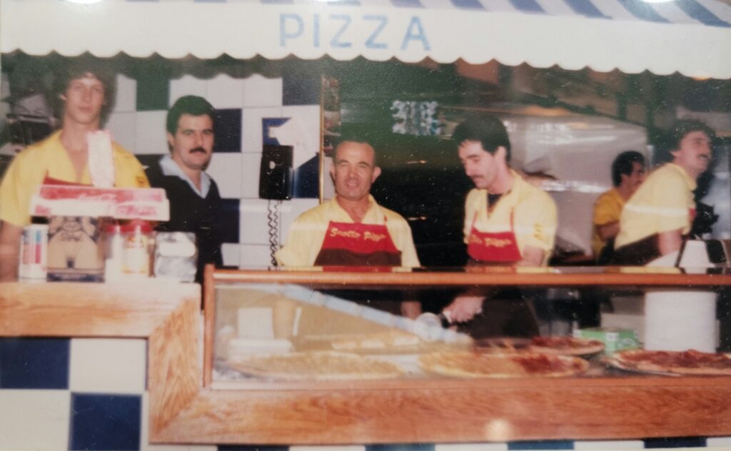 Luciano Spennato, second from left, poses with Scotto Pizza crew in the mid-80s Luciano Spennato, second from left, poses with the Scotto Pizza crew in the mid-80s.