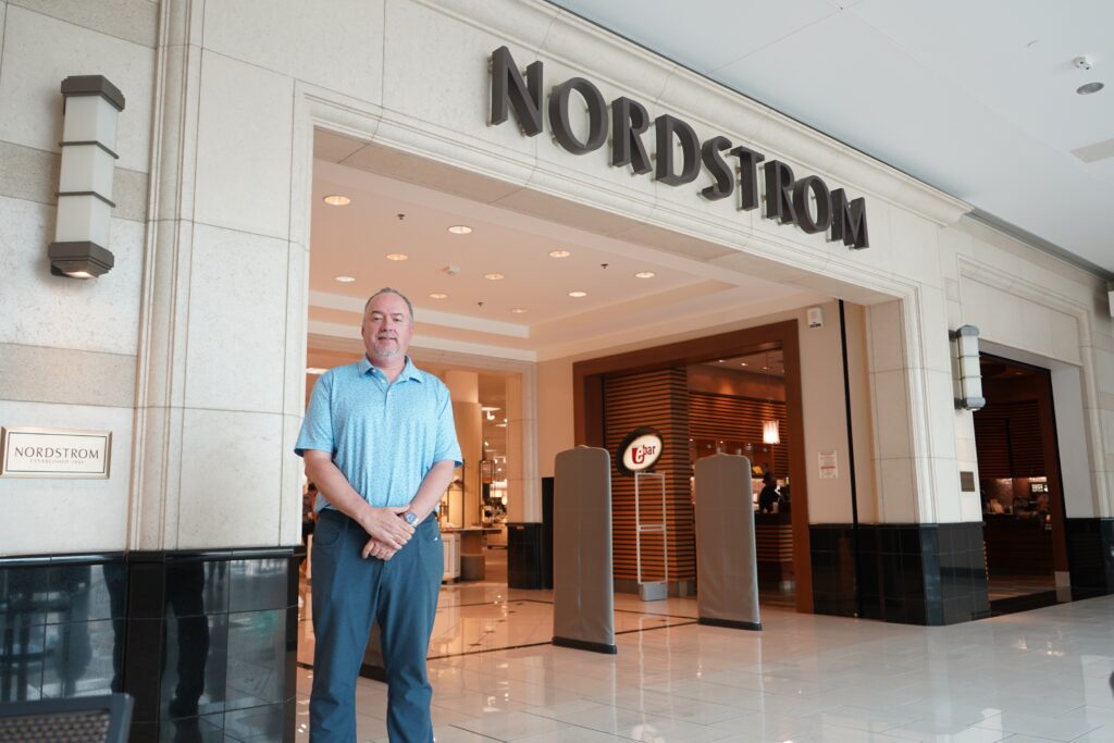 Mario Ventresca in front of Nordstrom in Cherry Hill Mall