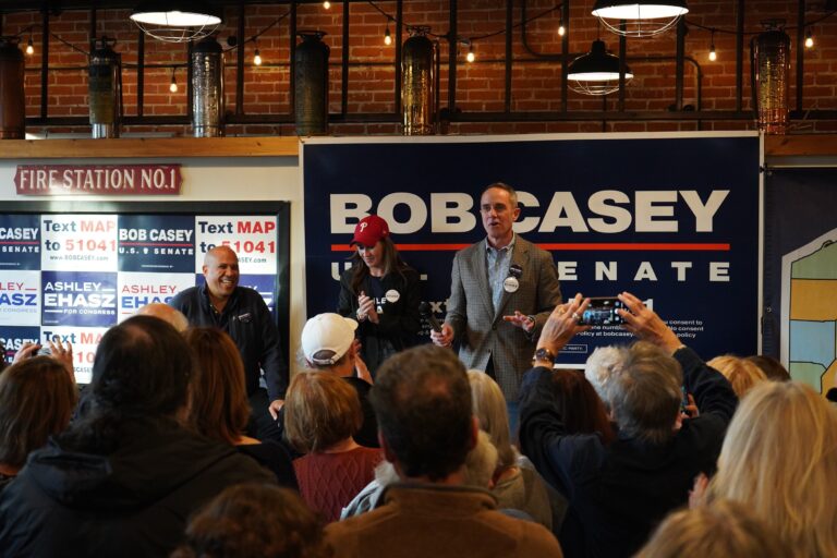 State Sen. Steve Santarsiero speaks onstage