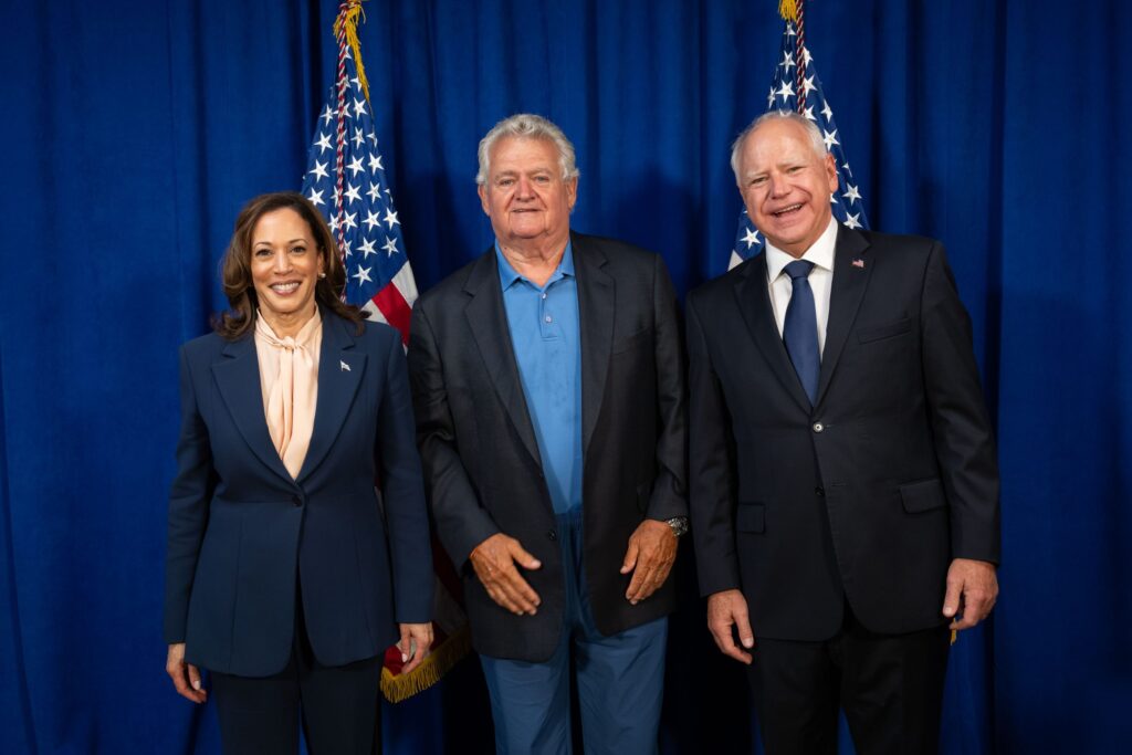 Bob Brady with Kamala Harris and Tim Walz