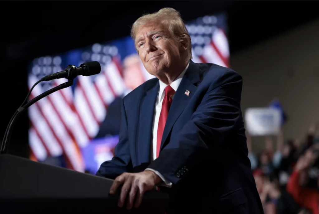 donald-trump-election-getty-110624 Former President Trump speaks during a rally in Richmond, Va., on March 2, 2024.