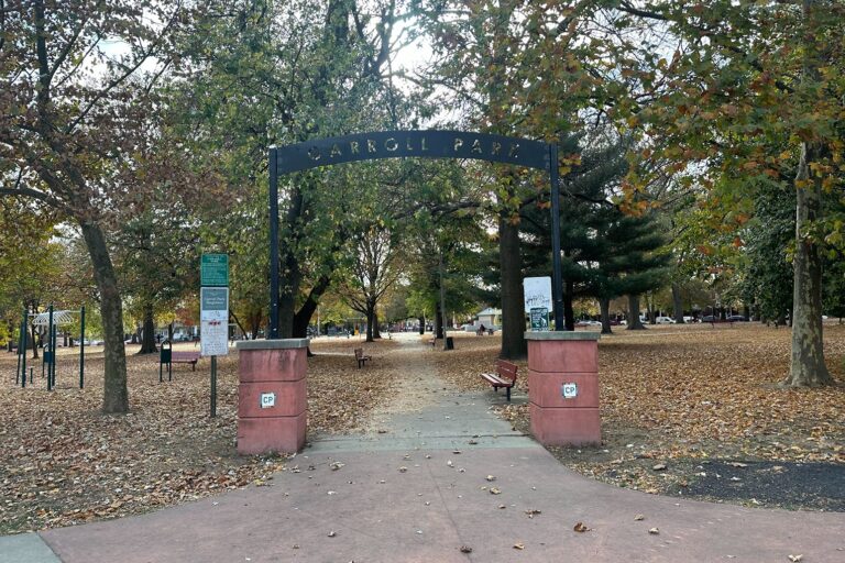 Carroll Park entrance sign