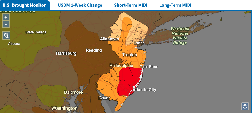 New Jersey drought map