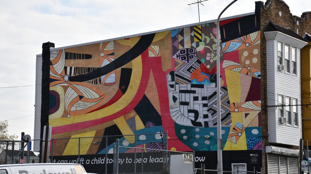 a mural on the outside of the gallery