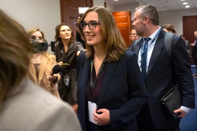 Sarah McBride walks