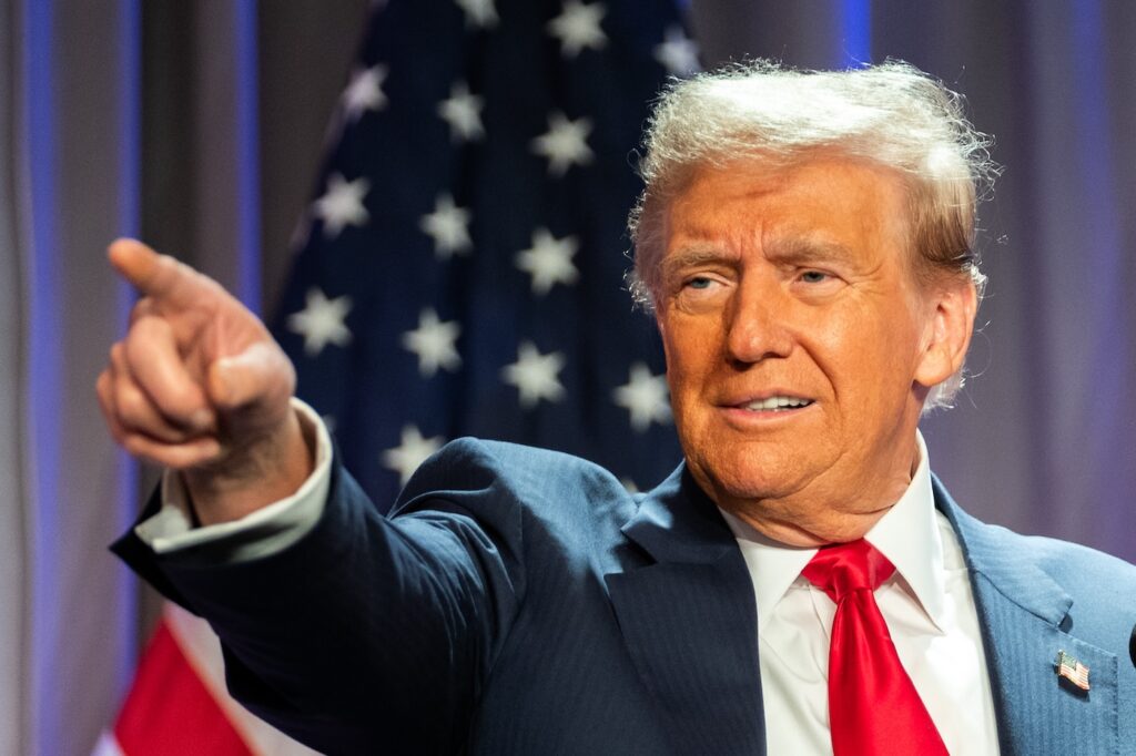 President-Elect Donald Trump Meets With Biden, Congressional Leaders In Washington Donald Trump pointing