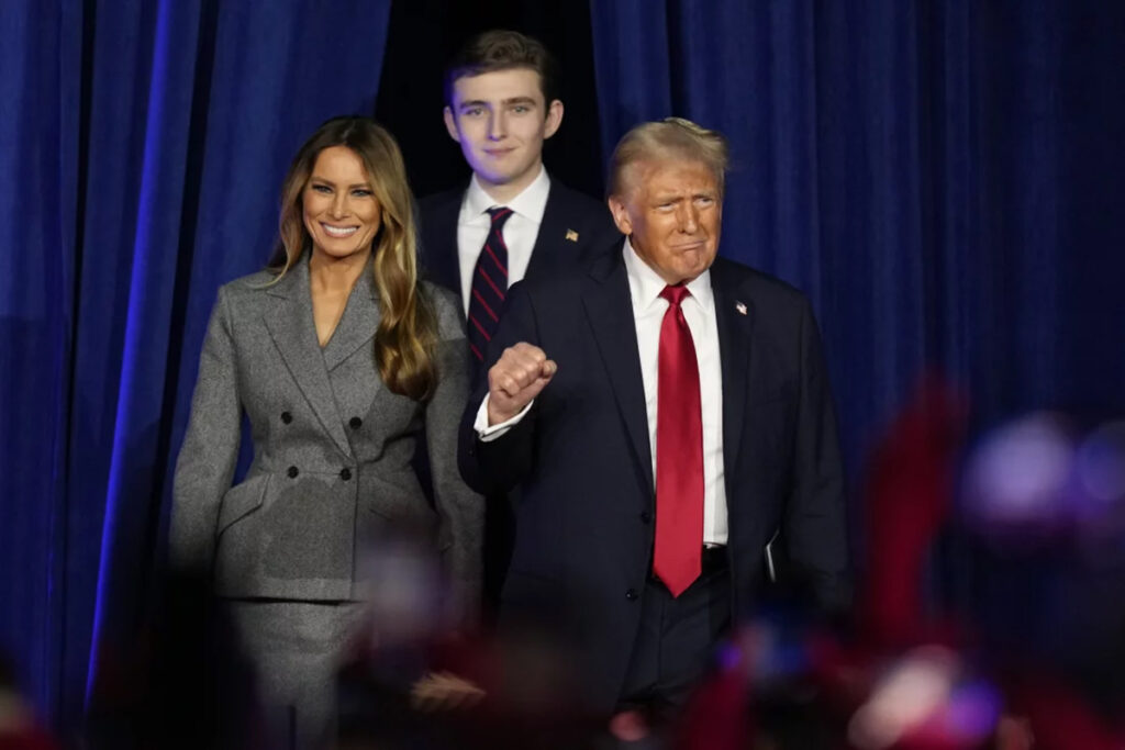 trump_election_win The Trump family walks on stage at an election night party