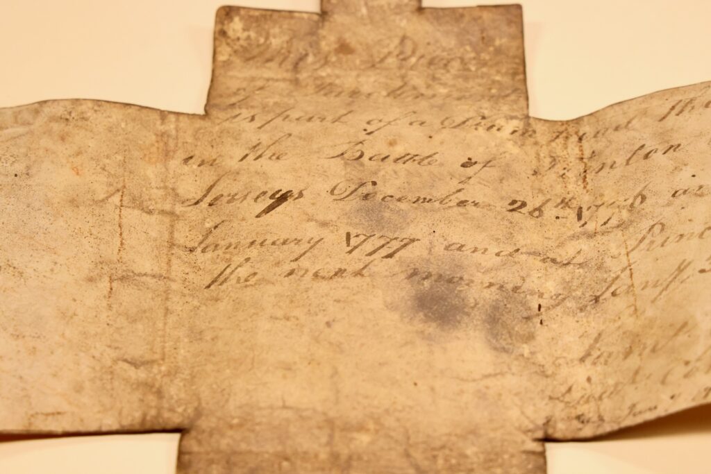 a close-up of writing in the wallet