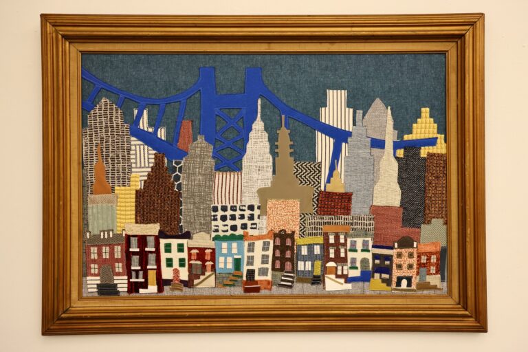 a work showing the Philly skyline
