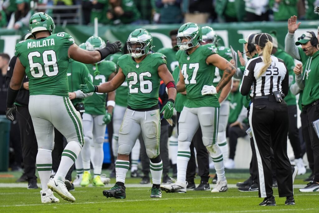 Cowboys Eagles Football Philadelphia Eagles running back Saquon Barkley