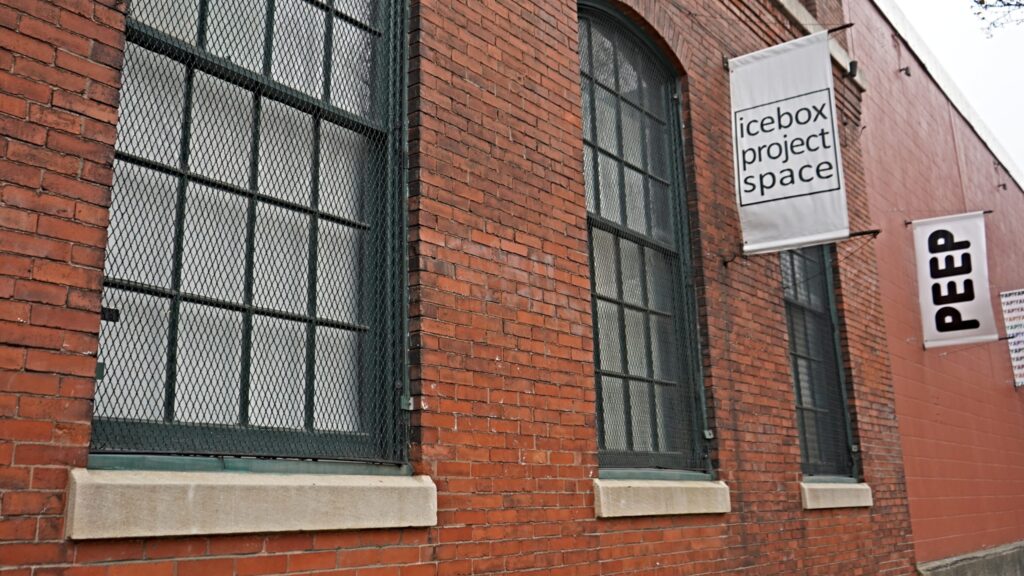 billypenn-black-visioning-2024-12-20 Icebox Project Space sign at the Crane Arts studios