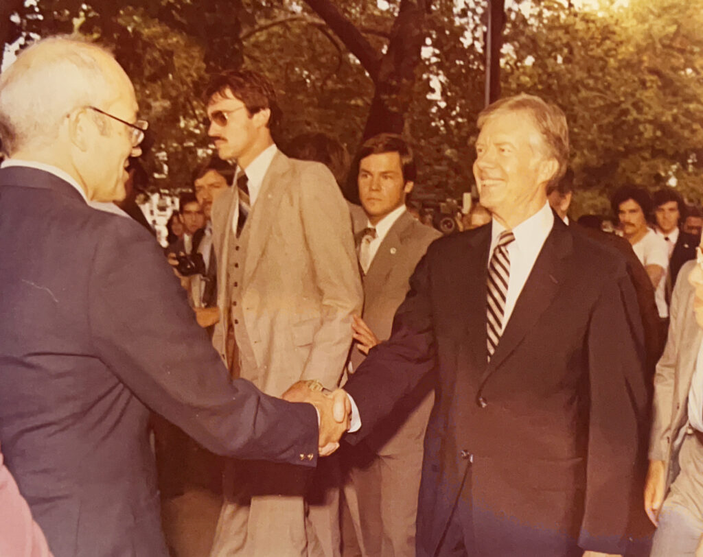 jimmy-carter-joseph-phillips-2024-12-30 Joseph Phillips greets former President Jimmy Carter