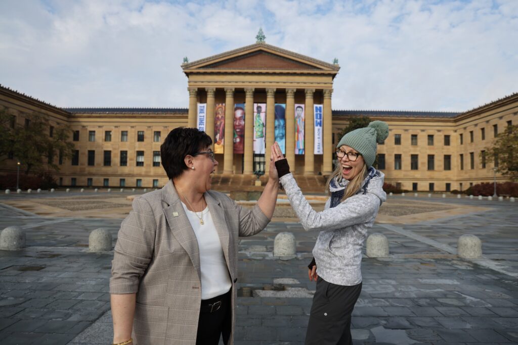 2024 11 26-e lee-kathryn ott lovell jennifer lynn-philadelphia art museum-rocky fest Jennifer Lynn meets wiith Jennifer Ott Lovell