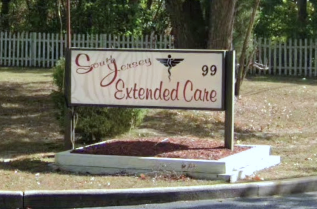 south-jersey-extended-care-2024-12-12 A sign at the entrance for the nursing home.