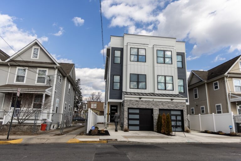 new home on a residential street
