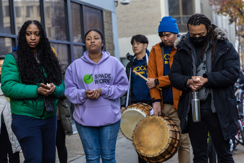 The immigrant advocacy group Juntos held a protest vigil