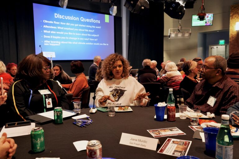 Jiana Murdic leads a table discussion