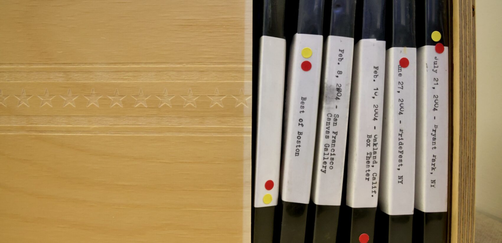 archives in a wooden box