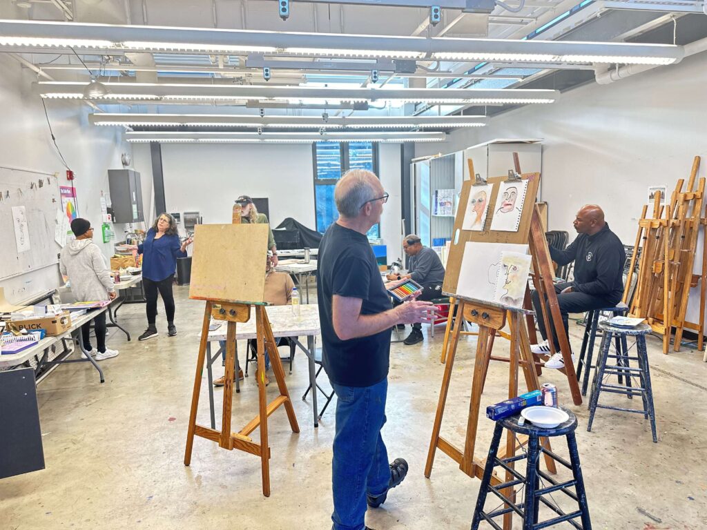 CreatiVeterans-veteran-painting-delaware-mariposa-art-2025-2 veterans painting in a studio