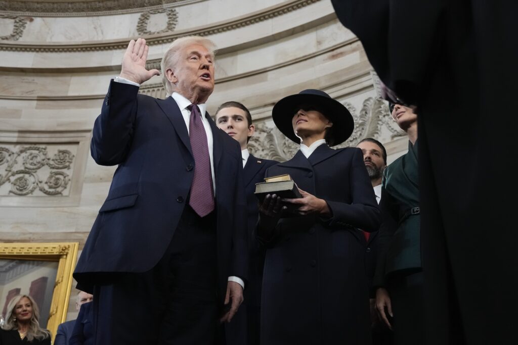 Trump Inauguration Donald Trump getting sworn in