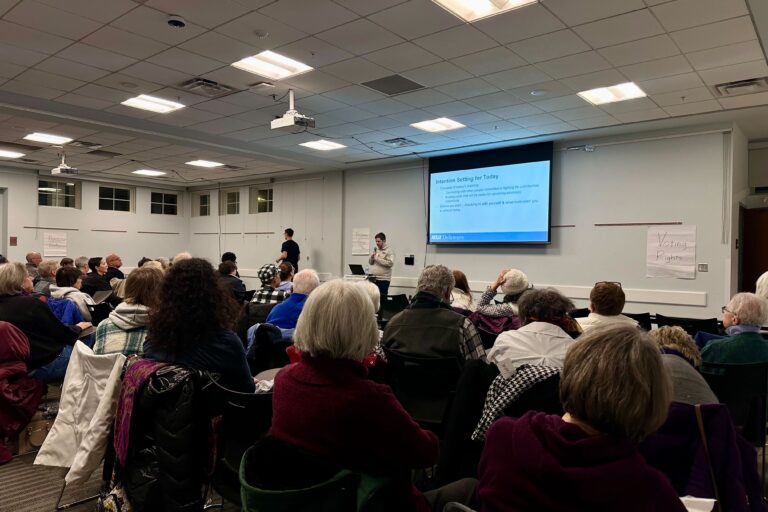 Residents sitting for a training session