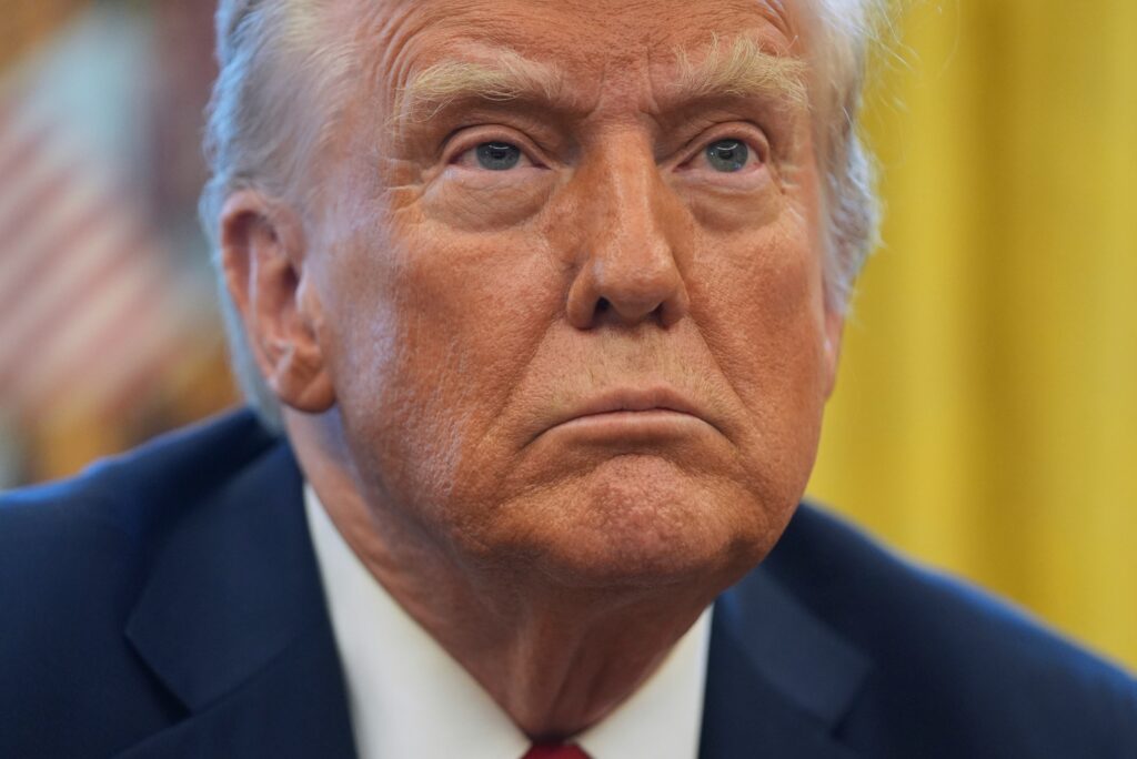 donald-trump-2025-01-30 Donald Trump looking on