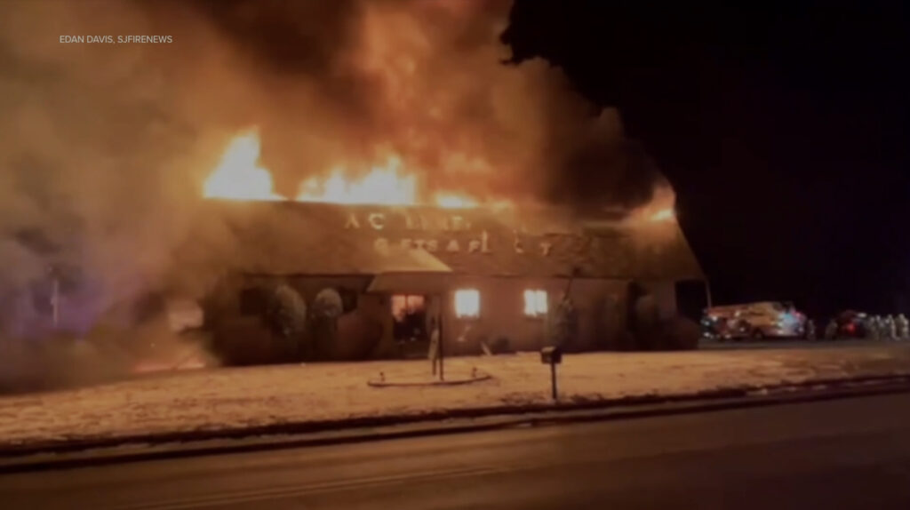 salem_fire A fire blazes at the A Cheerful Giver candle business in Salem County, N.J. (6abc)