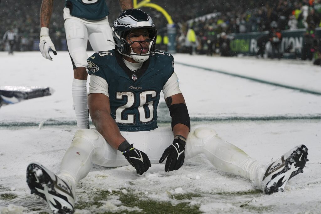 Rams Eagles Football Philadelphia Eagles running back Saquon Barkley (26)