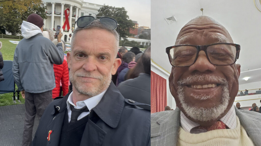 wright_lassiter Jay Lassiter (left), of Cherry Hill, New Jersey, attended an observance for World AIDS Day on Dec. 1, 2024 on the White House South Lawn in Washington, D.C. Vernon Wright (right), of Philadelphia, is the founder of the Gordon-Wright Community Development Center, which provides HIV testing and counseling, drug and alcohol referrals and education. (Courtesy of Jay Lassiter/Vernon Wright, respectively)