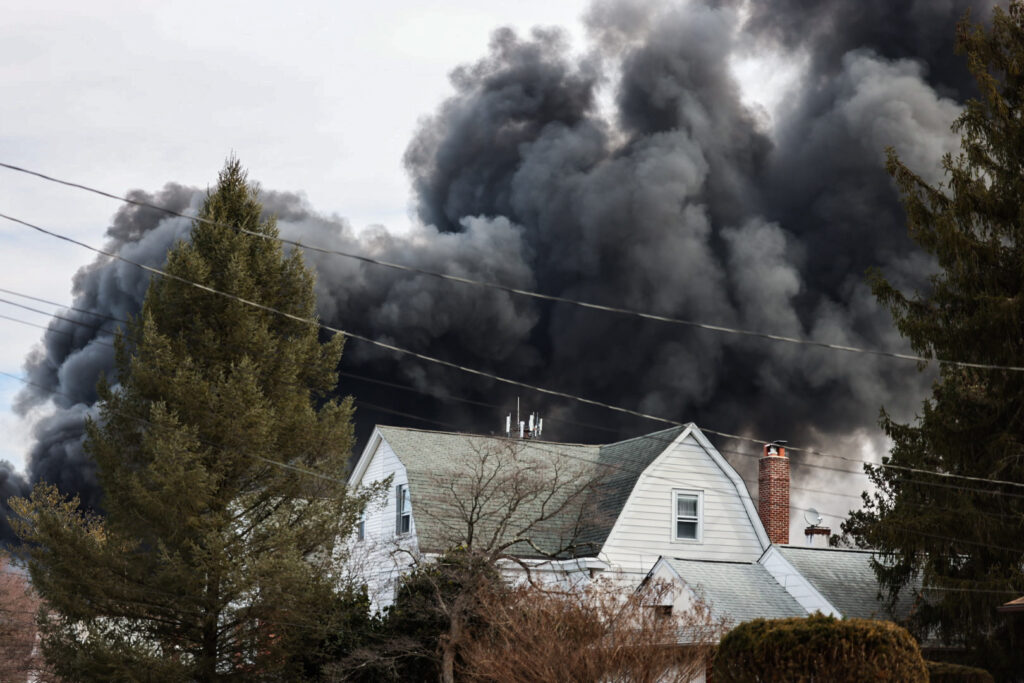 02 18 2025 k paynter sps technologies fire-3 Black smoke rising in the sky from the fire