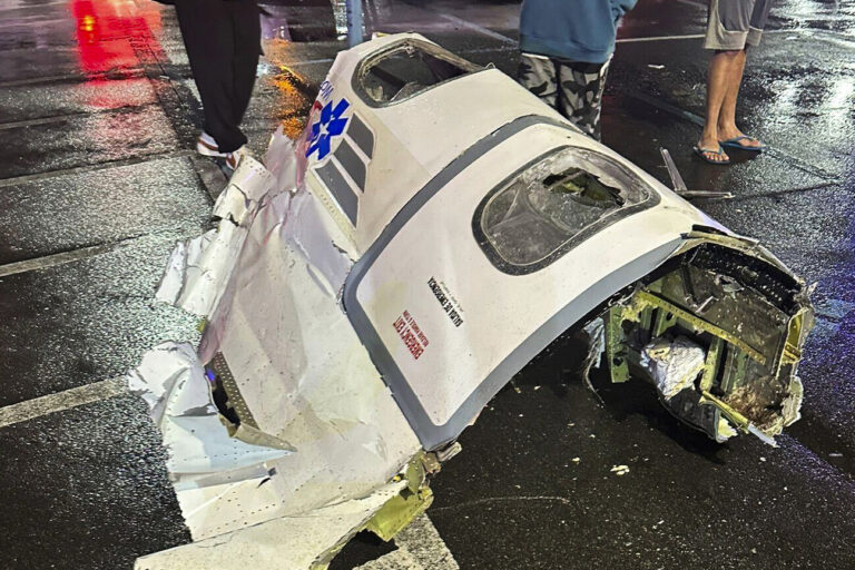 A piece of debris from the plane crash