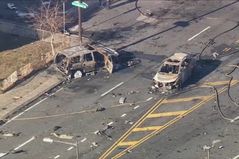 Damage on the ground after the plane crash